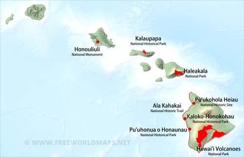 Hawaii National Parks, National monuments