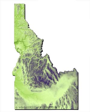 Idaho relief HD blank map