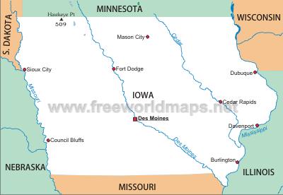 Iowa simple map