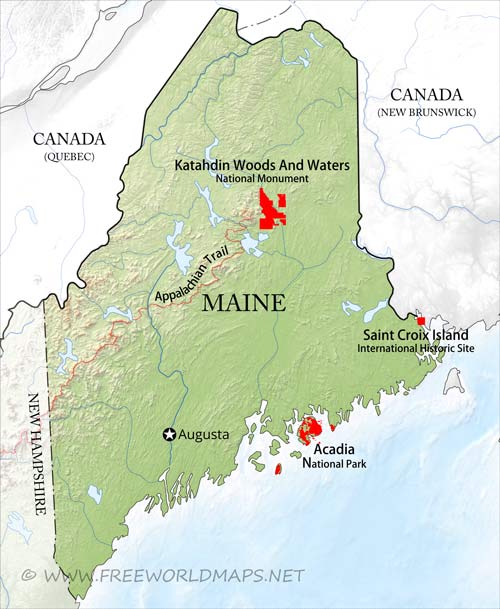 Maine National Parks, National monuments
