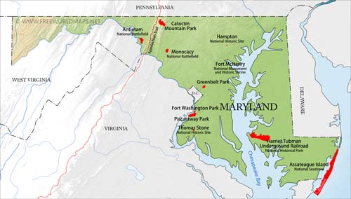 Maryland National Parks, National monuments