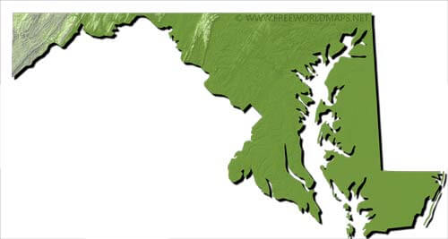 Maryland relief HD blank map