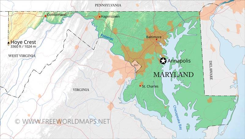 Maryland map