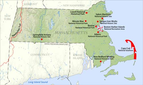 Massachusetts National Parks, National monuments