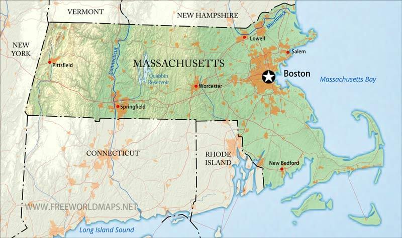 Massachusetts map