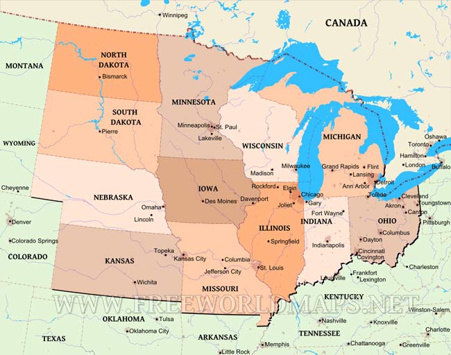 Midwest map