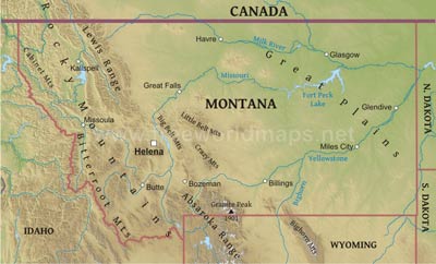Montana physical map