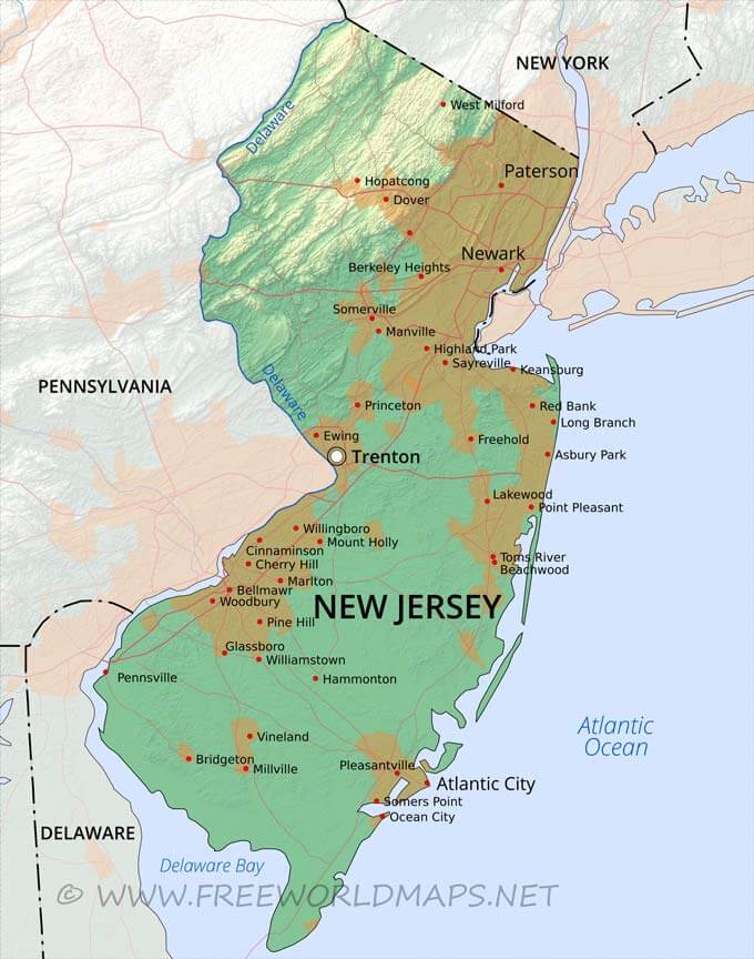 New Jersey map