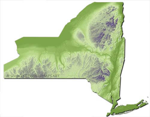 New York relief HD blank map