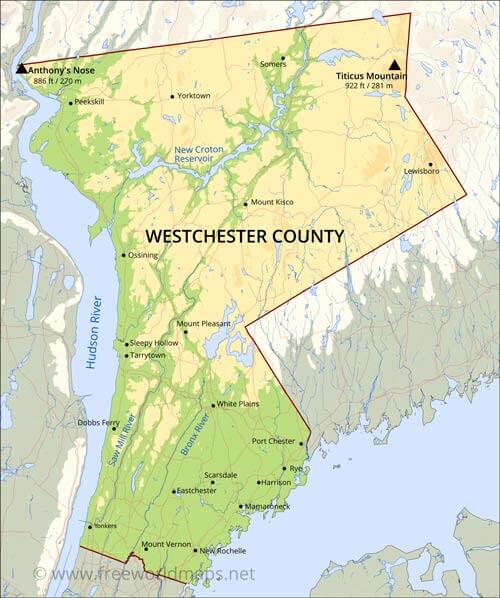 Westchester County physical features