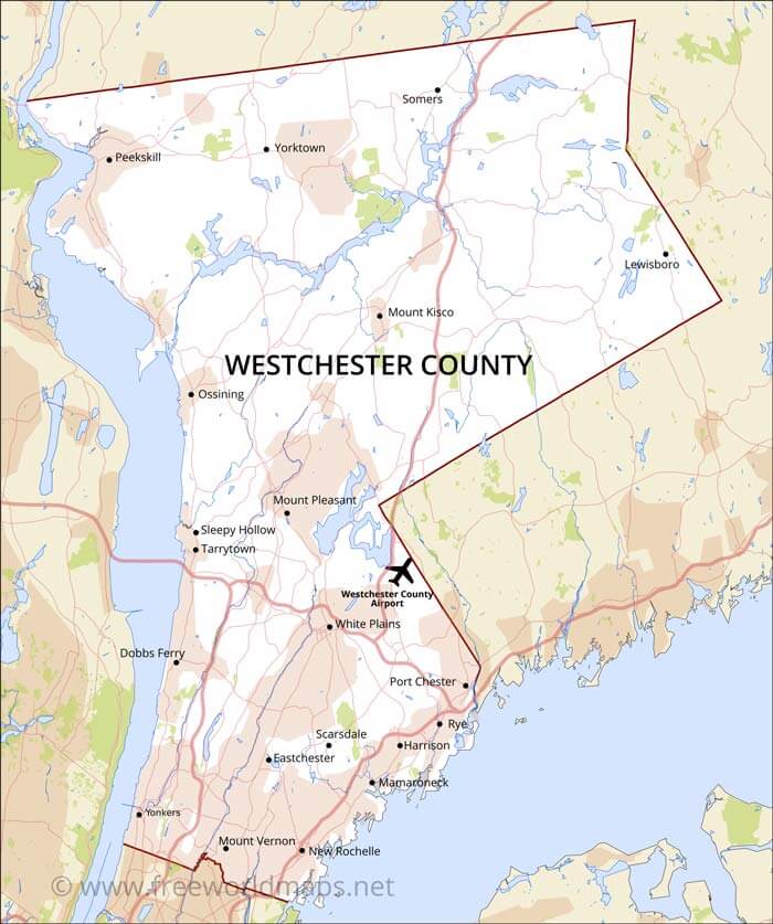 Westchester County map