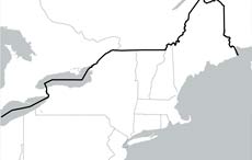 Northeastern US blank map