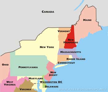 Northeastern US political maps