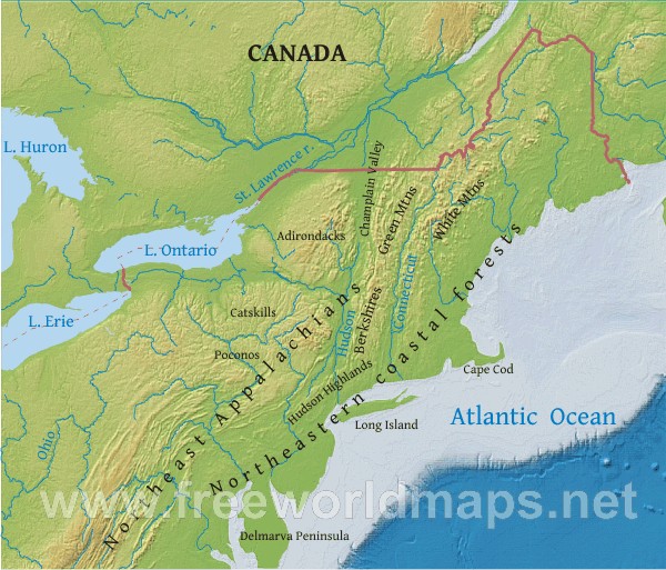 Northeast US geography