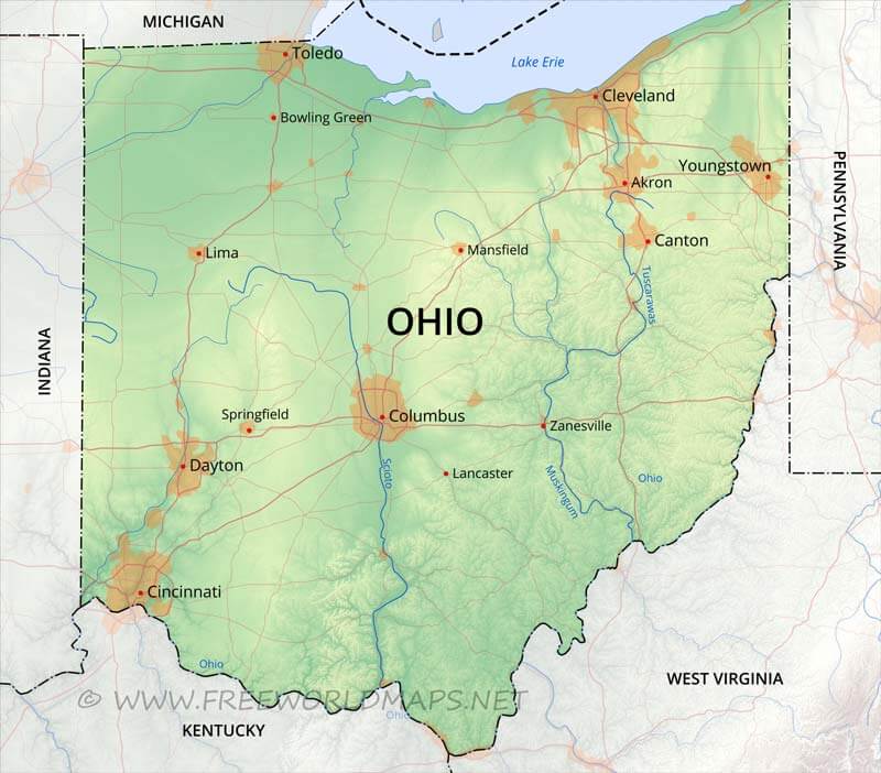 Ohio map