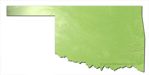 Oklahoma relief HD blank map Oklahoma relief HD blank map