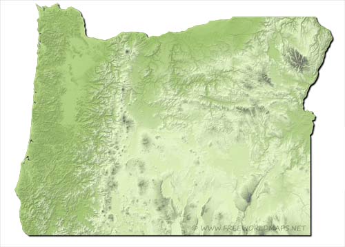 Oregon relief HD blank map