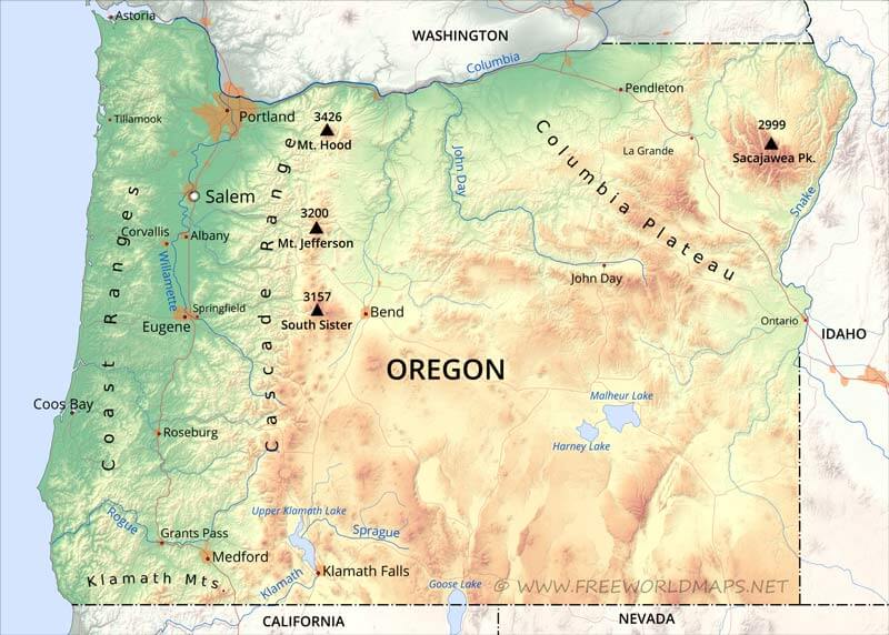 Oregon map