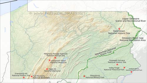 Pennsylvania National Parks, National monuments