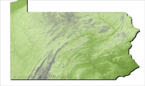Pennsylvania relief HD blank map