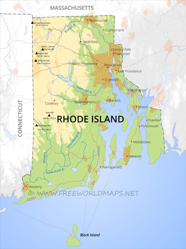 Rhode Island map
