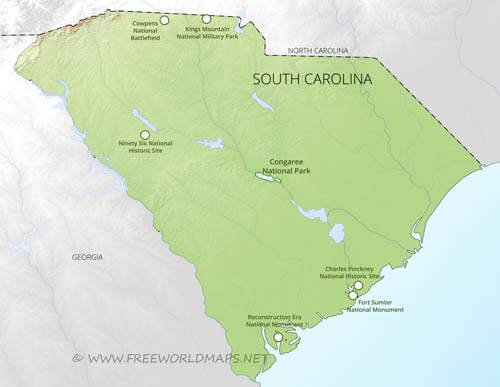 South Carolina National Parks, National monuments