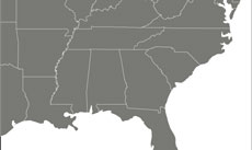 Southeastern US blank map