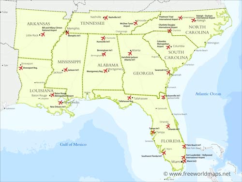 Southeast US major airports
