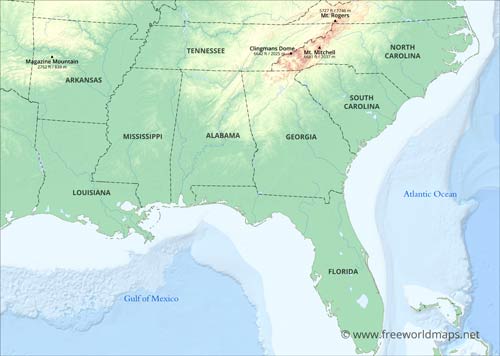 Southeastern US mountains