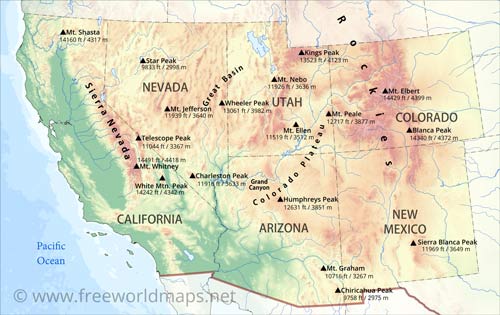 Southwestern US mountains