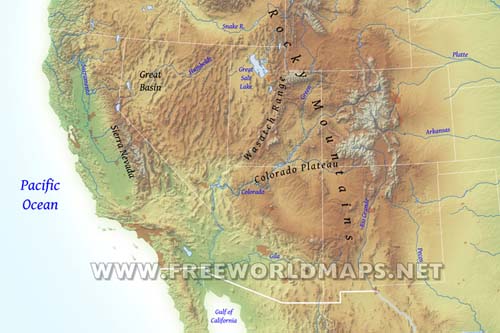 Geographical features of the southwestern U.S.