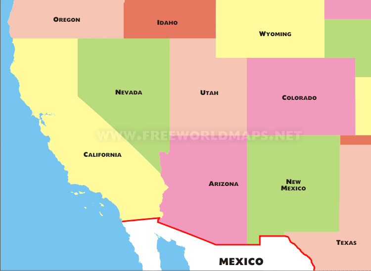 Southwestern US pdf map