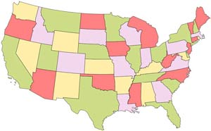US vector map
