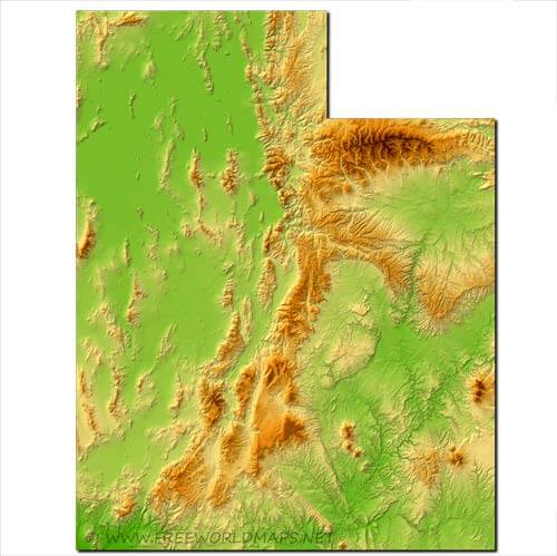 Utah relief HD blank map