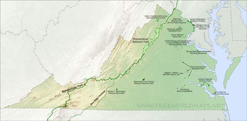 Virginia National Parks, National monuments