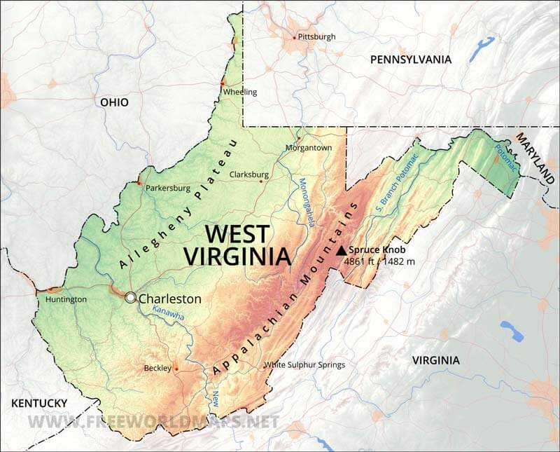 West Virginia map