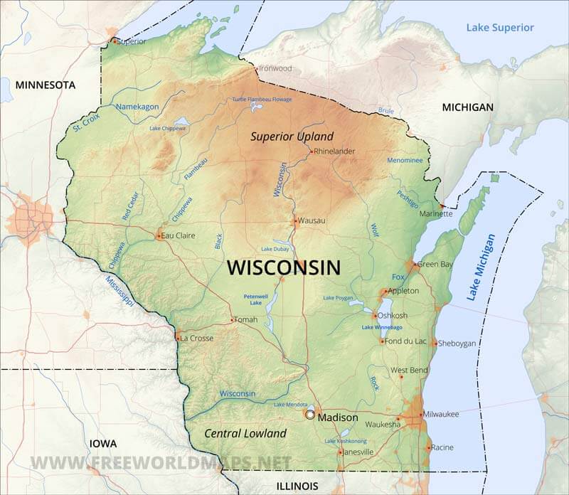 Wisconsin map